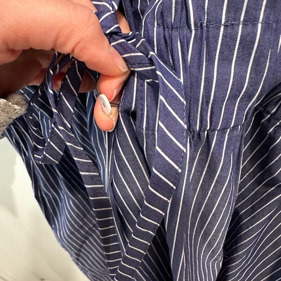 Zara Striped Blue Button-Up Dress size XXL puff sleeve tunic - Picture 9 of 16